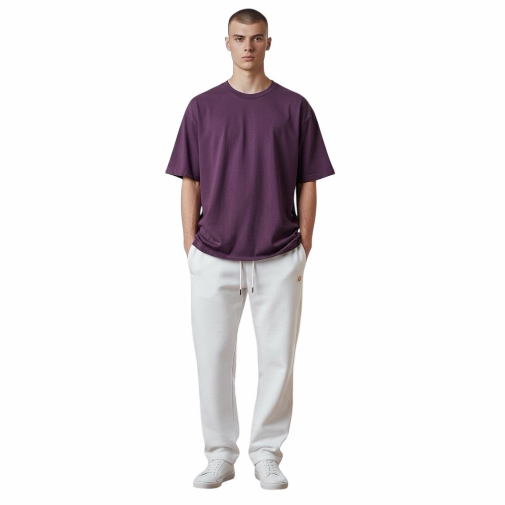 Marine Layer Eggplant Purple Signature Crewneck Short Sleeve Tee Shirt Medium